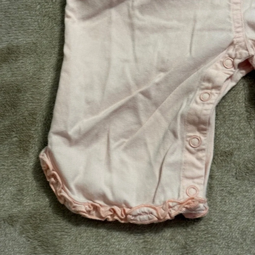 Vintage Gymboree Pink Corduroy Rose Floral Ruffle Overalls 0-3 Months 2002